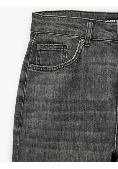 Koton Pamuklu Normal Bel Straight Fit Mark Siyah Erkek Jean Pantolon 7wam40033nd