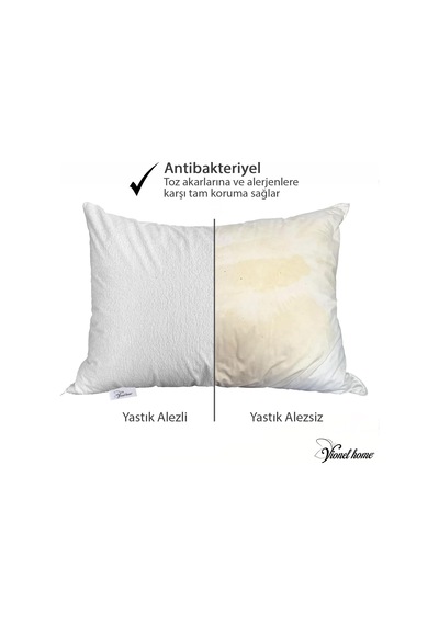 2 Li Paket Pamuklu, Sıvı Geçirmez Yastık Koruyucu Alez, Havlu Yüzey Yastık Alezi Beyaz