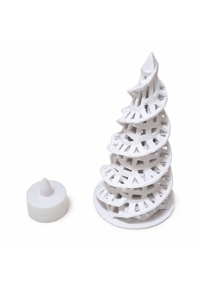 Dekoratif Yılbaşı Çam Ağacı Led Mumluk 15 Cm Işıklı 3d Baskı Noel Ağacı Dekoru .