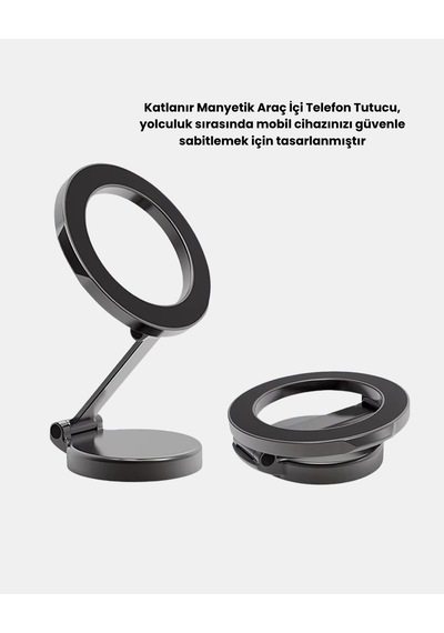 Ceylan Adam 360 Dönebilen Katlanır Manyetik Araç Telefon Tutucu Magsafe Uyumlu, Kompakt Ve Şık Ta