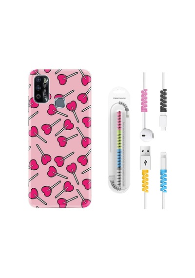 Infinix Hot 9 Play Kılıf Kablo Koruyuculu Heart Lollipop 1414