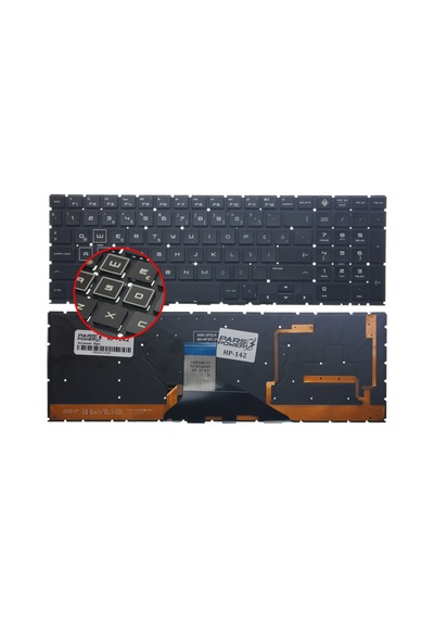 HP Uyumlu Omen 15-Dc1003Nt (5Au91Ea) Klavye Işıklı (Siyah Tr) Ver.1 - Rgb Modeli