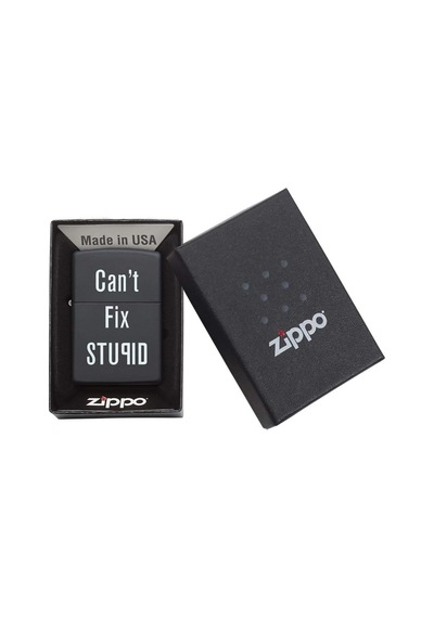 Zippo Can't Fix Stupid - Aptallığı Düzeltemezsin Dizayn Çakmak Siyah