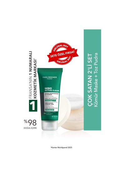 Yves Rocher 2'li Set- Kömür Maske 75 Ml & Toz Pudra 8.5 G