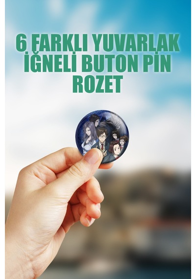 Parasyte Kiseijuu Çanta Süsü Rozet İğneli Buton Rozet Seti 6 Adet Çok Renkli