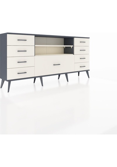 Arges Konsol 2 Raflı 9 Çekmeceli 176x30x83 Antrasit-aytaşı/aytaşı Aytaşı/aytaşı