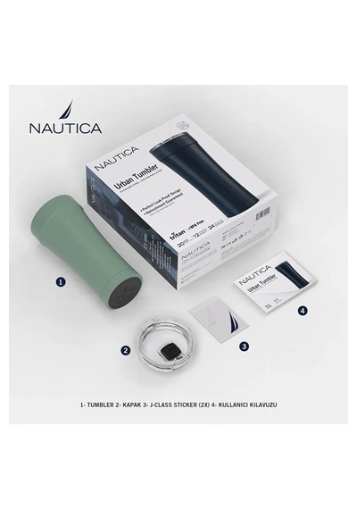 Nautica Urban Tumbler Termos Yeşil 590 ML Yeşil