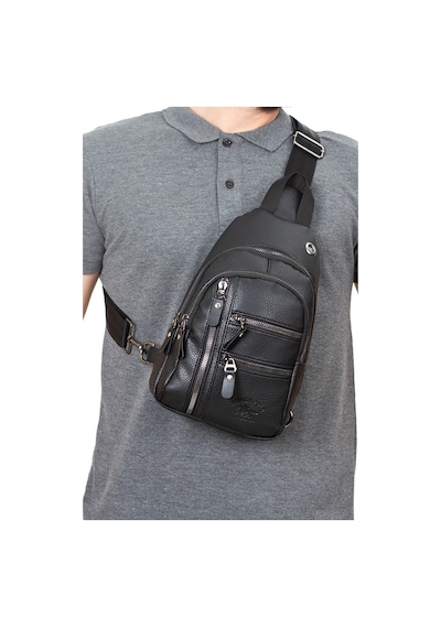 Adelina Bags Unisex Siyah Werner Göğüs Ve Omuz Çantası Çapraz Askılı Body Bag