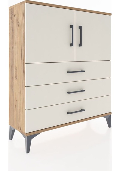 Arges Şifonyer 2 Raflı 3 Çekmeceli 2 Kapaklı 88x30x106 Çam-ay... Çam
