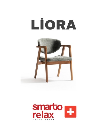 Smarto Relax Liora 2'li Yemek Masası Sandalye Seti - Ahşap Ayaklı, Yeşil Kumaş Gri & Kahverengi