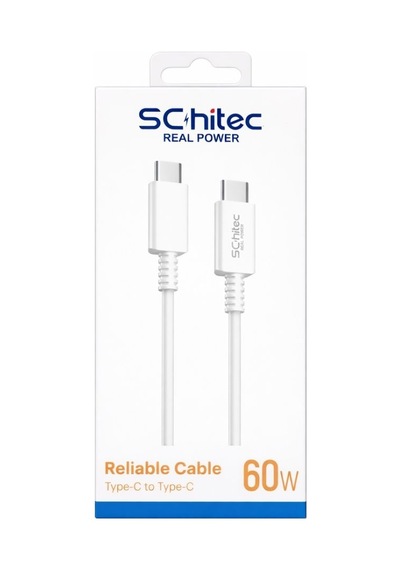 Schitec 60w Type-c To Type-c Data Ve Hızlı Şarj Kablosu Telefon, Tablet, Laptop Uyumlu Beyaz Sk006