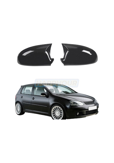Volkswagen Golf 5 Uyumlu Yarasa Ayna Kapağı Pianoblack İthal Abs Plastik 2003-2009 Uyumlu