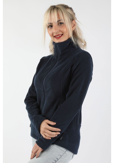 Kadın Balıkçı Fermuarlı Sweatshirt Lacivert