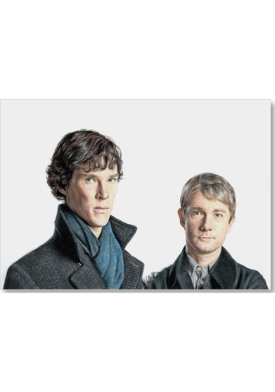 Cakasepetim Modern Sherlock Holmes Ve Dr Watson Ahşap Mdf Tablo