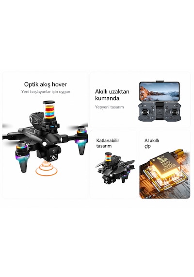Hd Kameralı Drone Led Işıklı Şarjlı Quadcopter