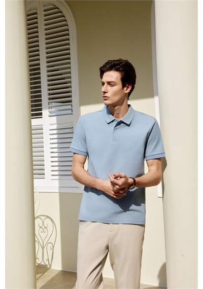 New Performance Premium Polo T-shirt 100% Pamuk Merserize Mavi