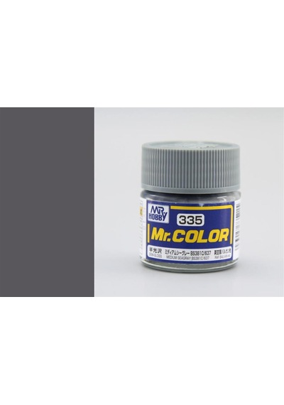 10 Ml. Medium Seagray Bs381c 637 Mr.color Serisi Maket Boyası, Mr.hobby C335 Standart