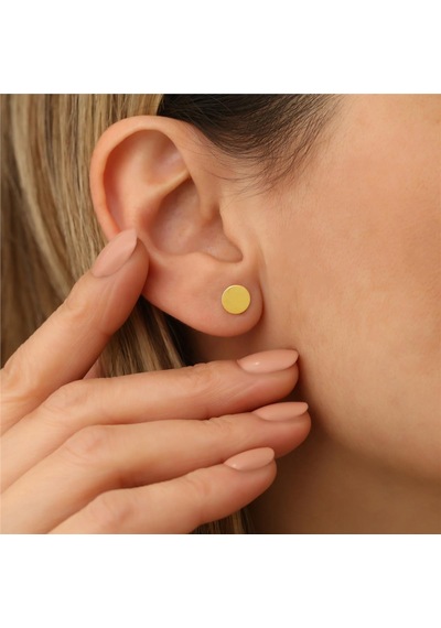 925 Ayar Gümüş Yuvarlak Plaka Küpe