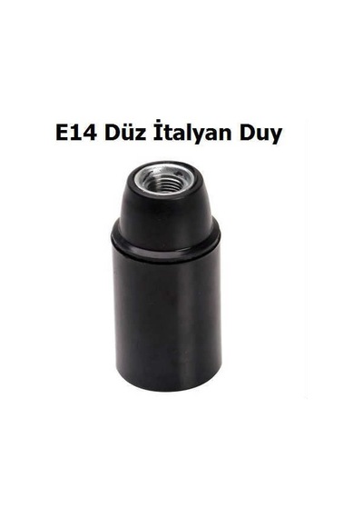 10'lu Paket E14 Düz Duy Siyah