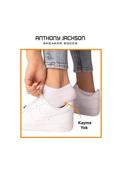 Anthony Jackson Premium Dikişsiz Unisex Sneaker Çorap 10'lu Kutu Siyah