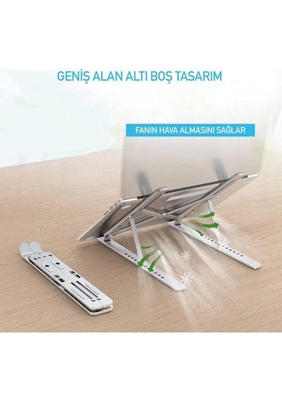 Alüminyum Ayarlı Laptop Yükseltici Ayarlanabilir Katalanır Laptop Tutucu Stand