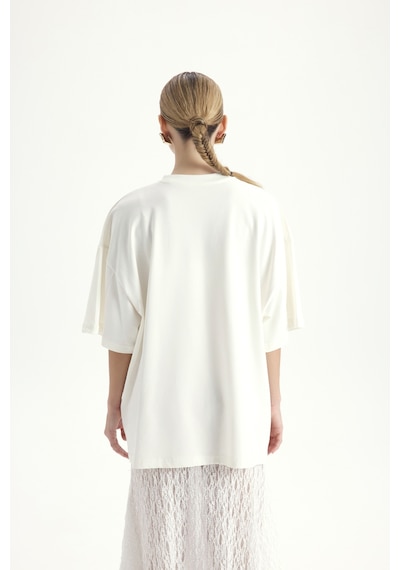 Mai Studios Co. Theory Oversize Beyaz T-shirt BEYAZ