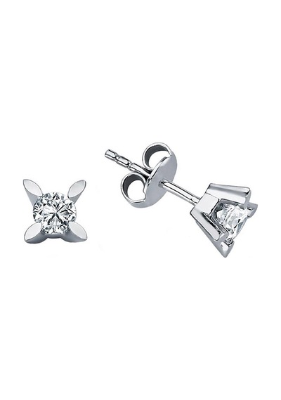 0.10 Karat E-f Vs Pırlanta Badem Tırnak Tektaş Küpe Wpe3341