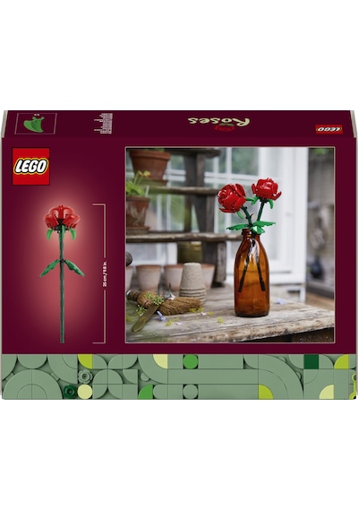 LEGO® Botanicals Gül 40460 – Yetişkinler için Uzunluğu Ayarlanabilen, 2 Gül İçeren Dekoratif Çiçek Modeli Yapım Seti (120 Parça)