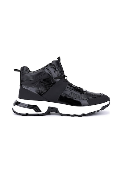Tamer Tanca Erkek Hakiki Deri Siyah Sneakers & Spor Bot 1093 1401 Erk Bot Sk25-26 Sıyah Prst Siyah