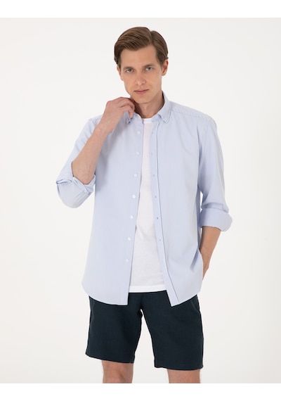 Pierre Cardin Erkek Açık Mavi Gömlek Desenli 50307162-vr003 Açik Mavi