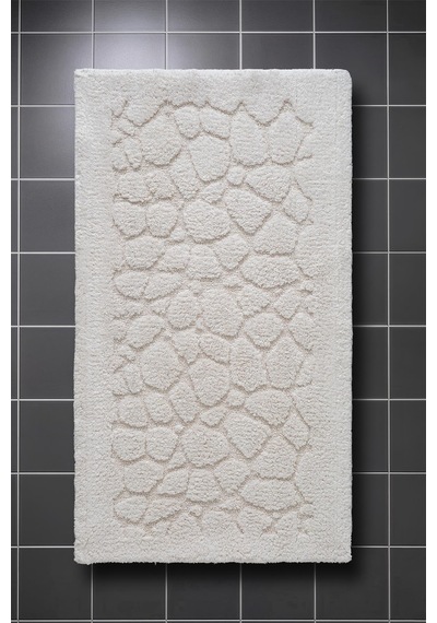 Lilly 2'li Pamuk Banyo Paspas Seti Yumuşak Dokulu Krem Yıkanabilir 60x100 + 60x50cm, Ll002w
