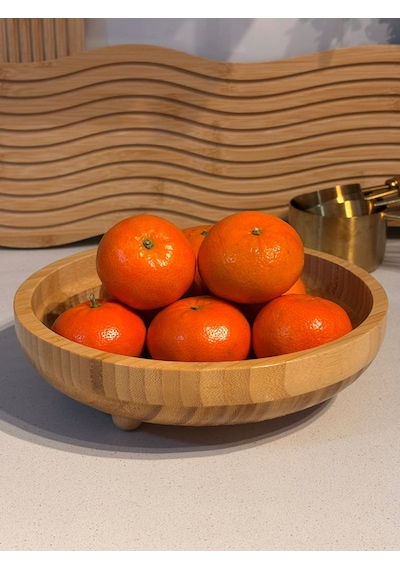 Bambu Ayaklı Oval Salata Kasesi 20 Cm Fbs