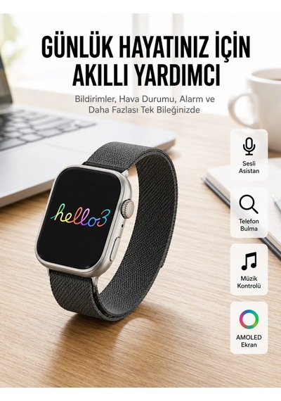 Mey İthalat Android Ve İos Uyumlu Uyku Ve Sağlık Takibi Yapabilen 3 Kordonlu Akıllı Saat