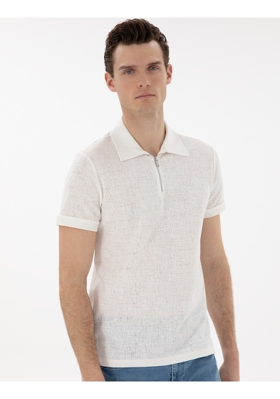 Pierre Cardin Erkek Ekru Tişört 50302586-vr019 Ekru
