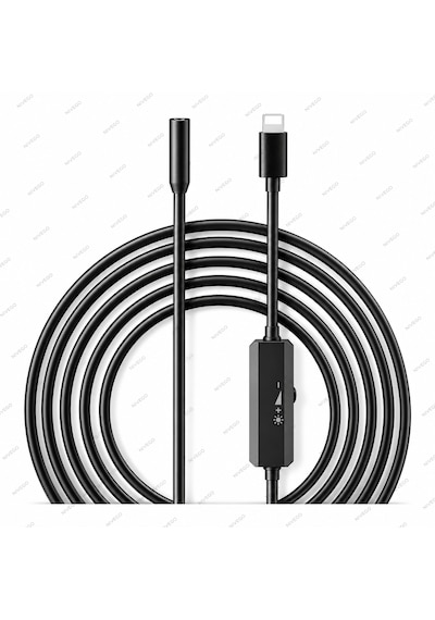 Endoskop Yılan Kamera İphone Uyumlu Led'li 5 Metre 7 Mm Sert Kablo 2mp Full Hd
