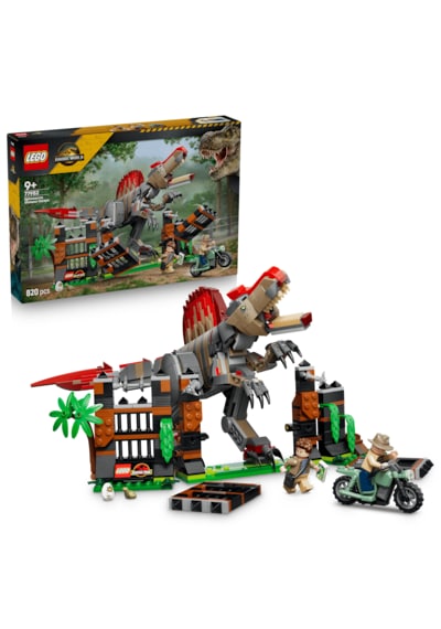 LEGO® Jurassic World Spinosaurus Dinozor Kaçışı 77982 - 9 Yaş Üzeri Çocuklar için Motosiklet İçeren Oyuncak Yapım Seti (820 Parça)