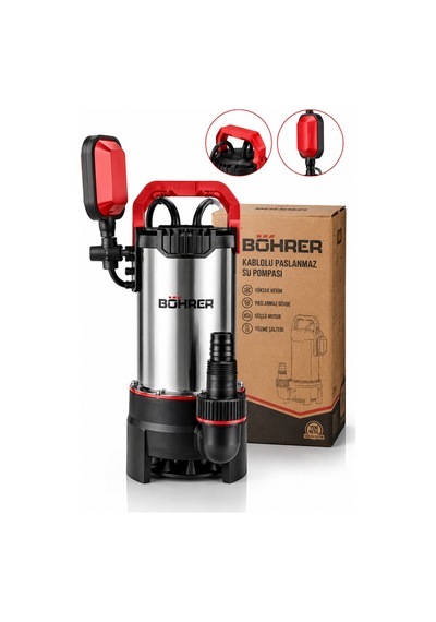 Böhrer Ba011461 Paslanmaz 1.5 Hp 11m Dik Saatte 18 Ton Su Bakır Sargılı Dalgıç Pompa