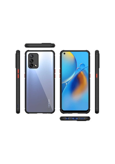 Kilifone - Oppo A74 4g Uyumlu Kılıf Arkası Şeffaf Renkli Kenarlı Kaff Kapak - Mor - T17854