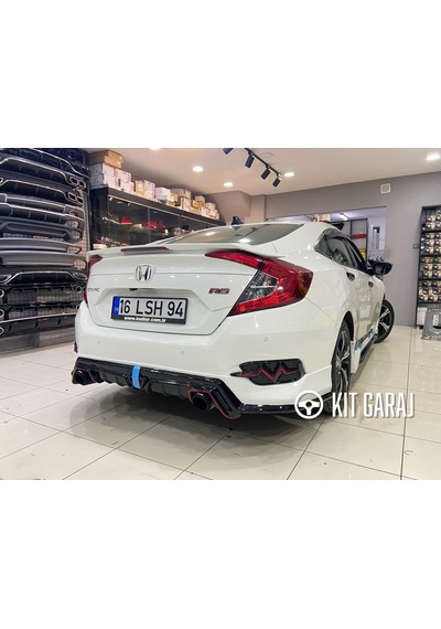 Kit Garaj Honda Civic Fc5 Mugen Arka Ek Plastik 2016-2021 Boyasız