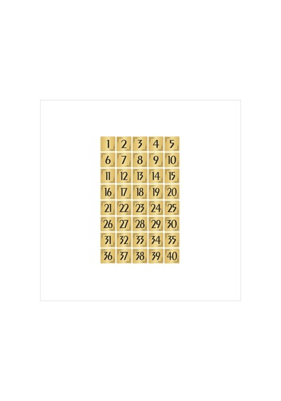 Metal Kapı Masa Dolap Numarası Levha 3,5x3,5cm Altın Renk 40 Adet 1 40