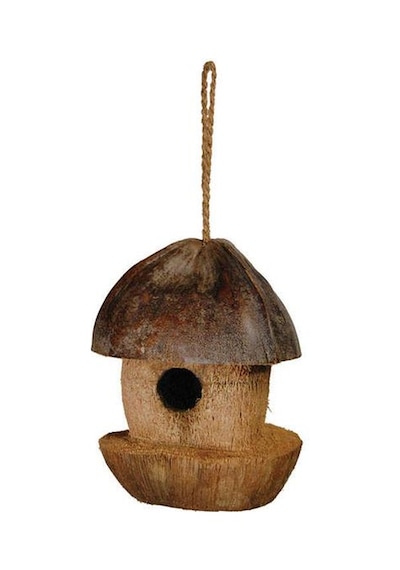 Hindistan Cevizi Kabuğundan Doğal Kuş Yuvası 20x16cm