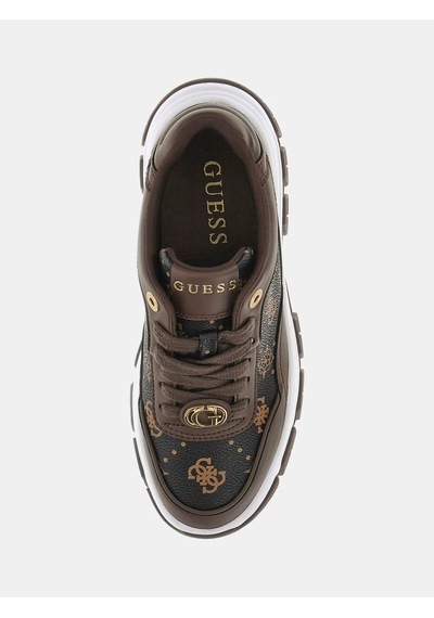 Guess Berrett 4g Ve Peony Logolu Kadın Sneaker Ayakkabı Flfbrtpel12 Kahverengi
