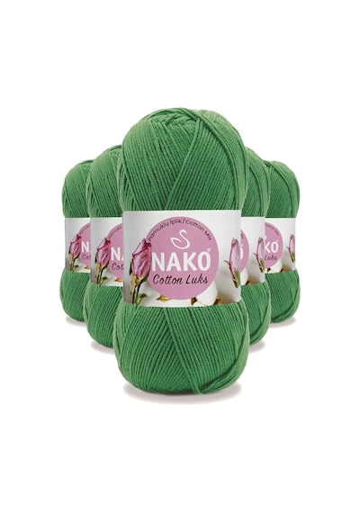 5 Adet Cotton Lüks Yelek Tunik Kazak Bluz Hırka İpi Yünü Yeşil 97576