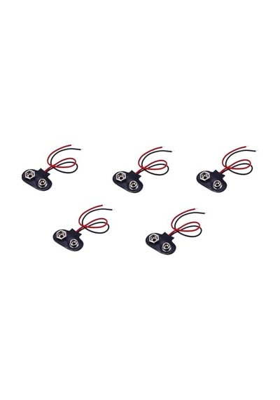 9 Volt Pil Başlığı 10 Cm Kablolu, 5 Adet, Ic-232