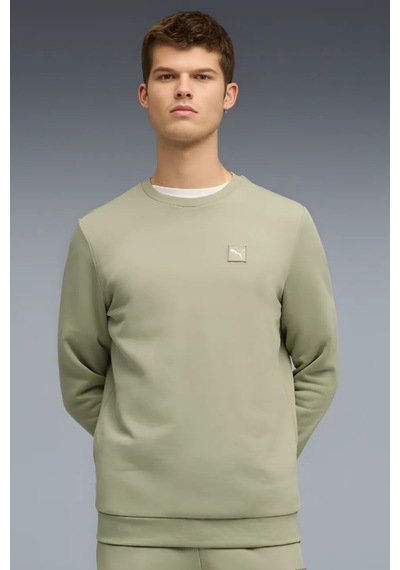 Puma Essentials Elevated Crew Siyah Erkek Sweatshirt Açık Yeşil