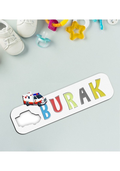Bk Toys Çocuklara Özel İsimli Figürlü Ahşap Eğitici Yapboz Puzzle-19