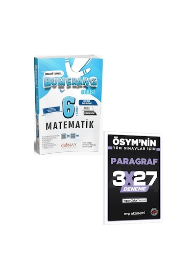 Günay 2027 6. Sınıf Matematik Etkinlikli Bumerang Serisi+evp Akademi 3x27 Paragraf Deneme