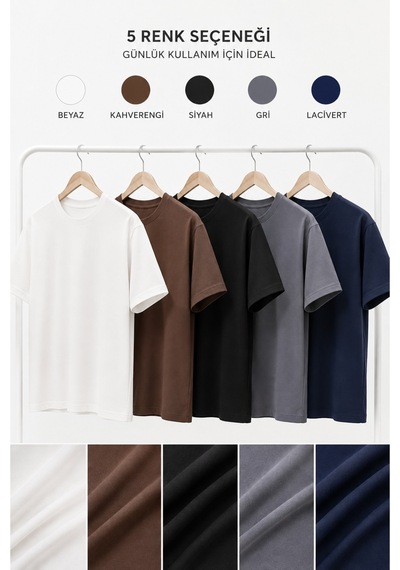 Masion Rae Erkek Premium Beyaz Oversize Tişört Nefes Alan Yumuşak Dokulu Terletmeyen Rahat Kalıp Basic