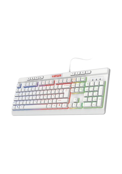 Membran Switch Rainbow Led Işıklı Türkçe Q Gaming Oyuncu Klavyesi Beyaz Renk Klavye