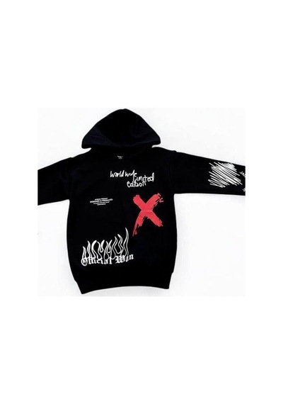Mon Cherry Erkek Çocuk Kapüşonlu Limited Edition Sweatshirt-14684 Siyah